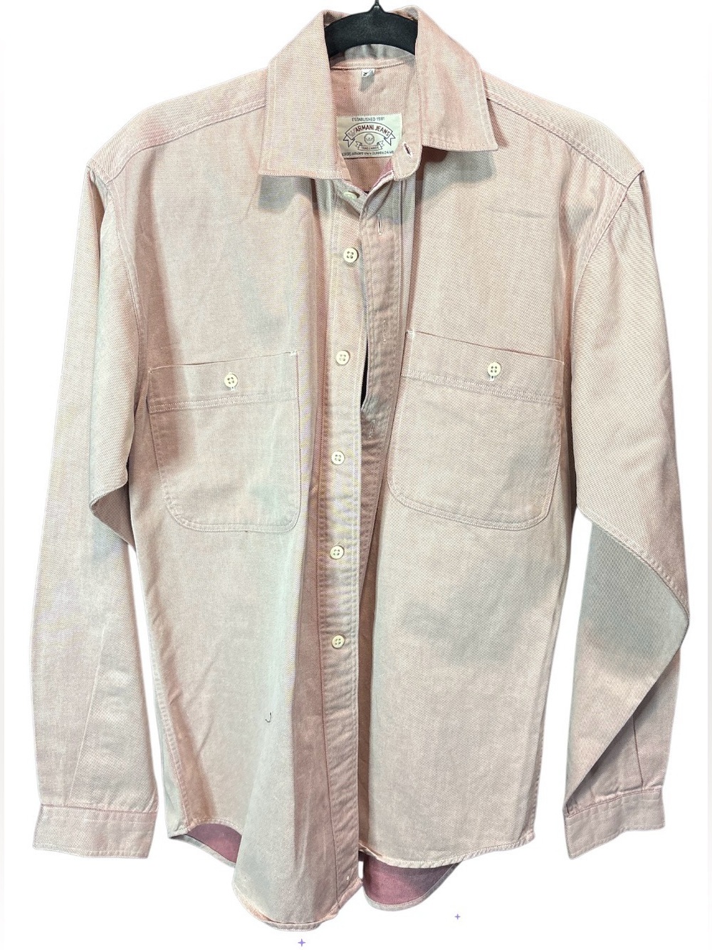 Vintage Armani Jeans Light Pink Button-Down Shirt